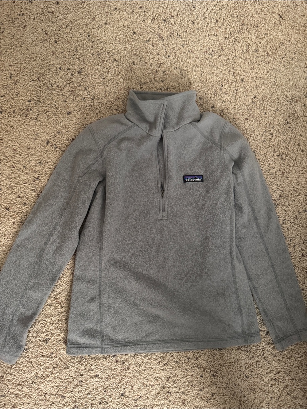 Patagonia Light Gray Half-Zip Fleece Pullover XS